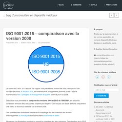 ISO 9001:2015 - comparaison avec la version 2008