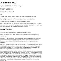 A Bitcoin FAQ