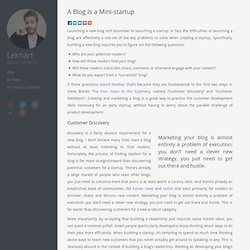 A blog is a mini-startup - Leknarf