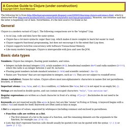 A Concise Guide to Clojure
