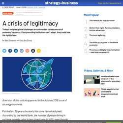 A crisis of legitimacy