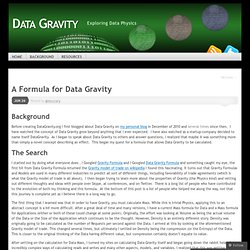 A Formula for Data Gravity « Data Gravity