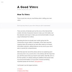 A Good Vimrc