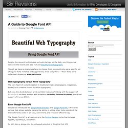 A Guide to Google Font API