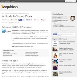A Guide to Yahoo Pipes