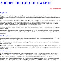 A History of Sweets