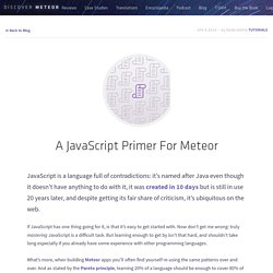 A JavaScript Primer For Meteor - Discover Meteor