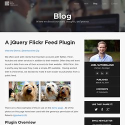 A jQuery Flickr Feed Plugin