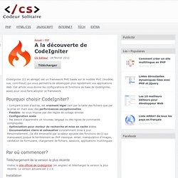 A la découverte de CodeIgniter