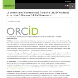 Lancement du consortium "Communauté française ORCID" en octobre 2019