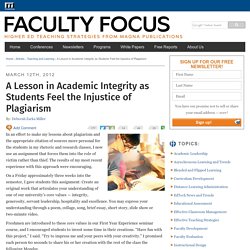 A Lesson in Academic Integrity