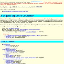 A Logical Japanese Grammar