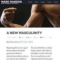 A New Masculinity