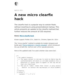 A new micro clearfix hack