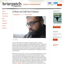 A Note on Call-Out Culture
