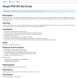 A PHP IRC Bot - WildPHP