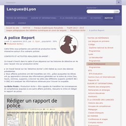 A police Report - Langues@Lyon