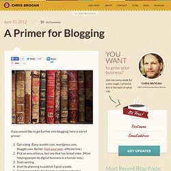 A Primer for Blogging