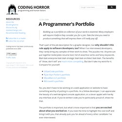 A Programmer's Portfolio