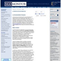 NGO Monitor oeil sur les ONG