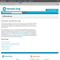 3 – Revues.org : portail de revues en sciences humaines et sociales