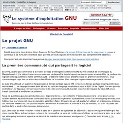 À propos du projet GNU