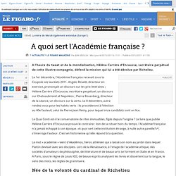 Le Figaro Magazine : A quoi sert l'Académie française ?