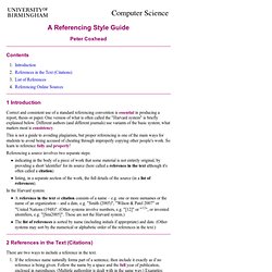 A Referencing Style Guide