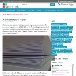 A Short History of Paper