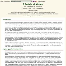 A Society of Victims