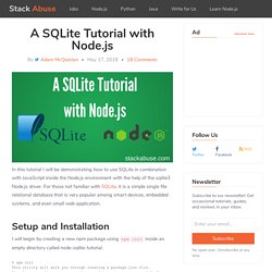A SQLite Tutorial with Node.js