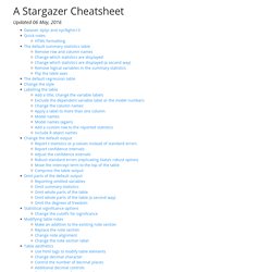 A Stargazer Cheatsheet