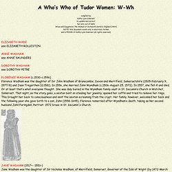 A Who's Who of Tudor Women (W-Wh)