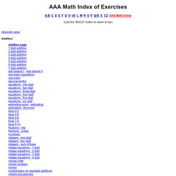 AAA Math Index of Exercises