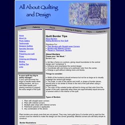 AAQuilting - Tips - Borders