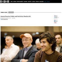 Aaron Swartz, Coder and Activist, Dead at 26