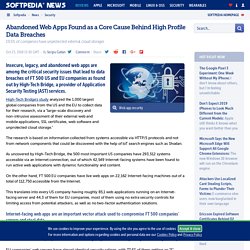 Abandoned Web Apps Found as a Core Cause Behind High Profile Data Breaches
