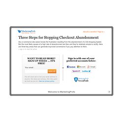 Web Sites - Three Steps for Stopping Checkout Abandonment