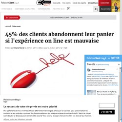 45% des clients abandonnent leur panier si l'expérience on line est mauvaise