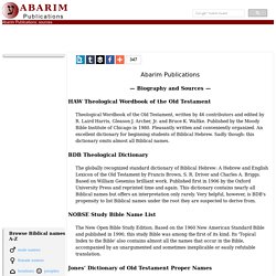 Biblical Names and Meanings: Abarim Publications' Biblical Name Vault