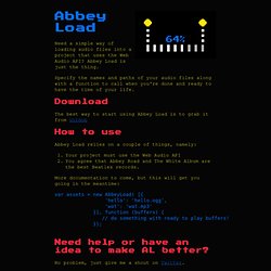 Abbey Load — an asset loader for web audio projects