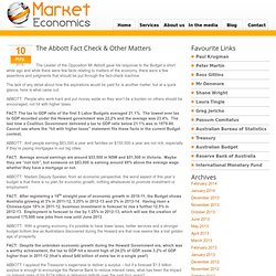 The Abbott Fact Check & Other Matters