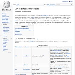 List of Latin abbreviations