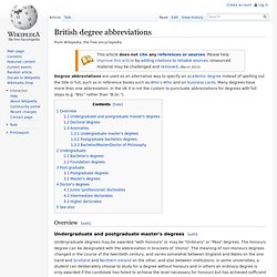 British degree abbreviations
