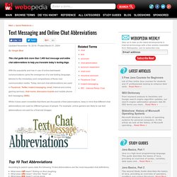 Text Messaging/Chat Abbreviations