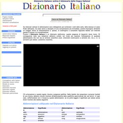 Abbreviazioni utilizzate nel DIZIONARIO ITALIANO
