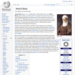 `Abdu'l-Bahá