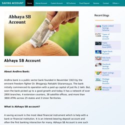 Apply Online for Abhaya SB Account