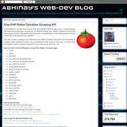 Abhinay's Web-Dev Blog: Free PHP Rotten Tomatoes Scraping API