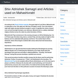Shiv Abhishek Samagri and Articles used on Mahashivratri